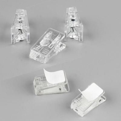 20pcs Self Adhesive Clips Tapestry Hangers for Hanging Storage Photo Spring Loaded Mini Transparent Single-sided Adhesive Clip