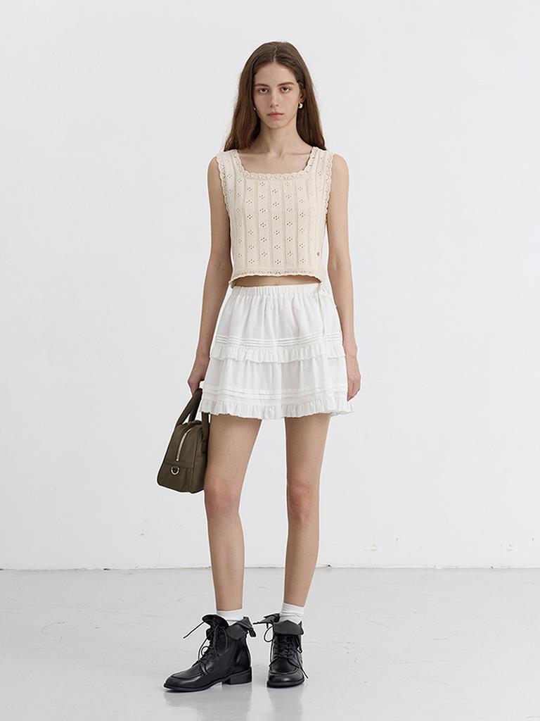 Deonseuteu Bustier Knit Top_Udsw5B224_Cream