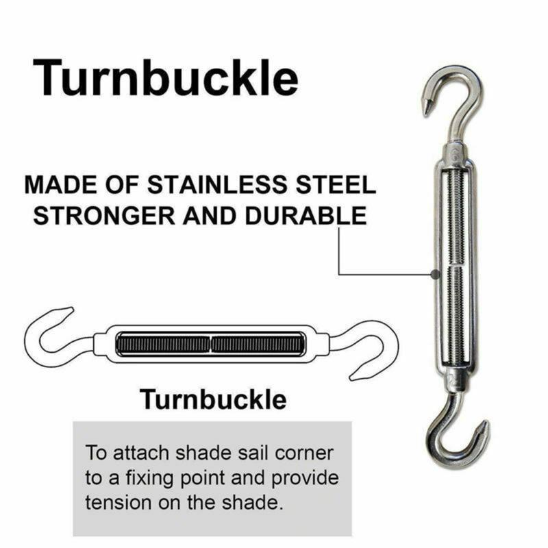 Outdoor Patio Rectangle Awning Attachment Set Stainless for Sun Shade Sail Canopy Fitting Heavy Duty Shade Sail Hardware