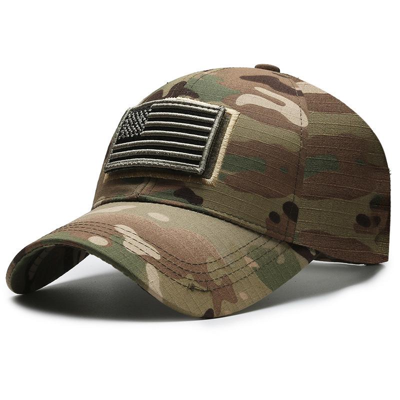 Spring & Autumn Velcro Baseball Cap with American Flag Embroidery – Unisex Outdoor Design