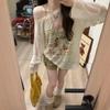 Printed Long-sleeved T-shirt Women's New Sweet and Spicy Loose Thin and Slightly Transparent Spring and Summer Casual Sun Protection Blouse