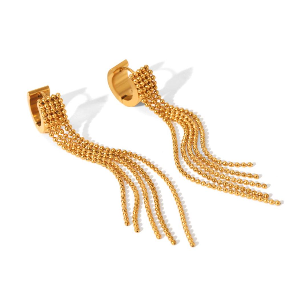 Elegante Europäische & Amerikanische Quaste Edelstahl Ohr-Manschetten - 18 Karat Gold, Nicht Verblassende High-End Mode Ohrstecker für Damen