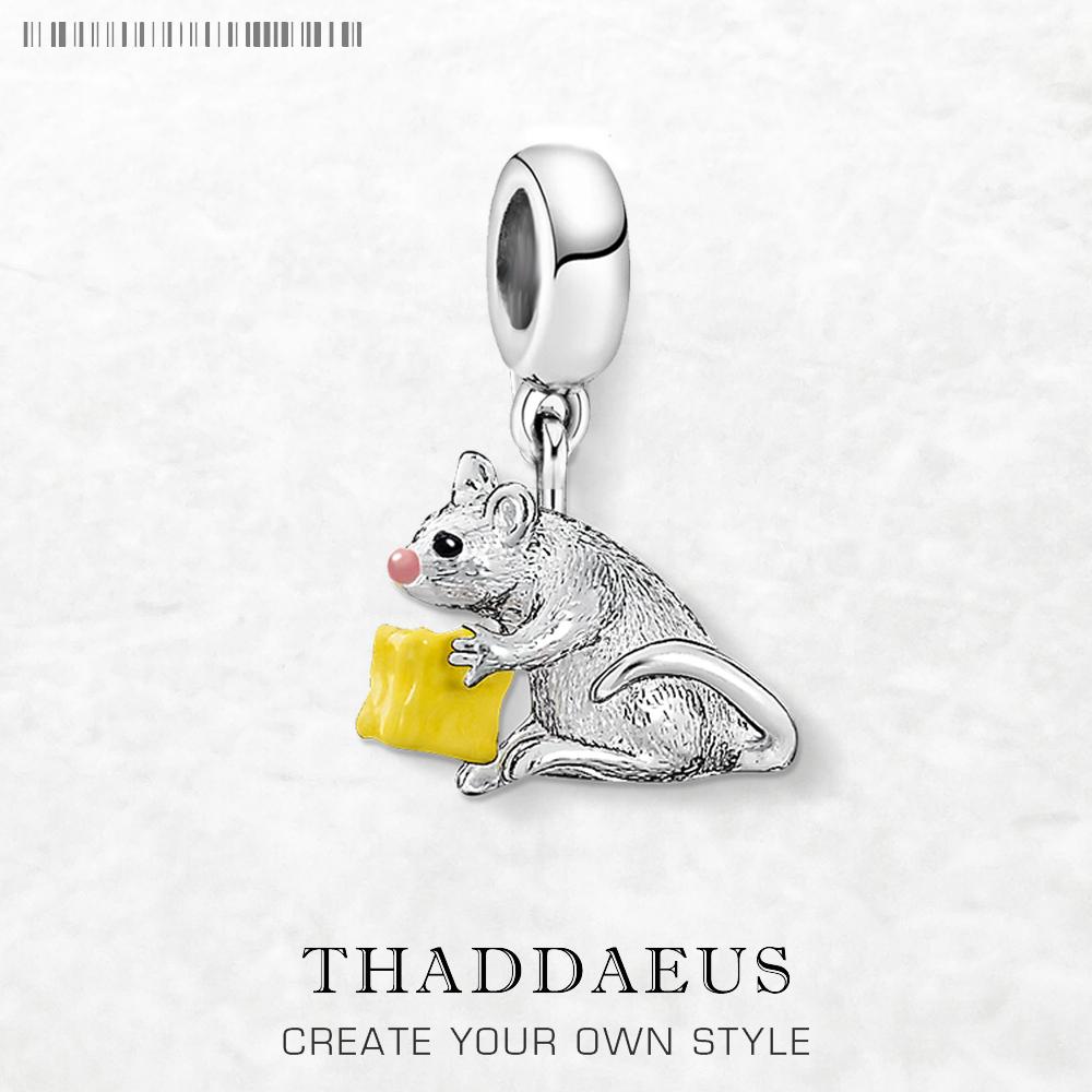 

Mouse & Cheese Charms Pendant Fit Europe Bracelet, European Style 925 Silver Cute Fashion Jewelry Club for Women & Men