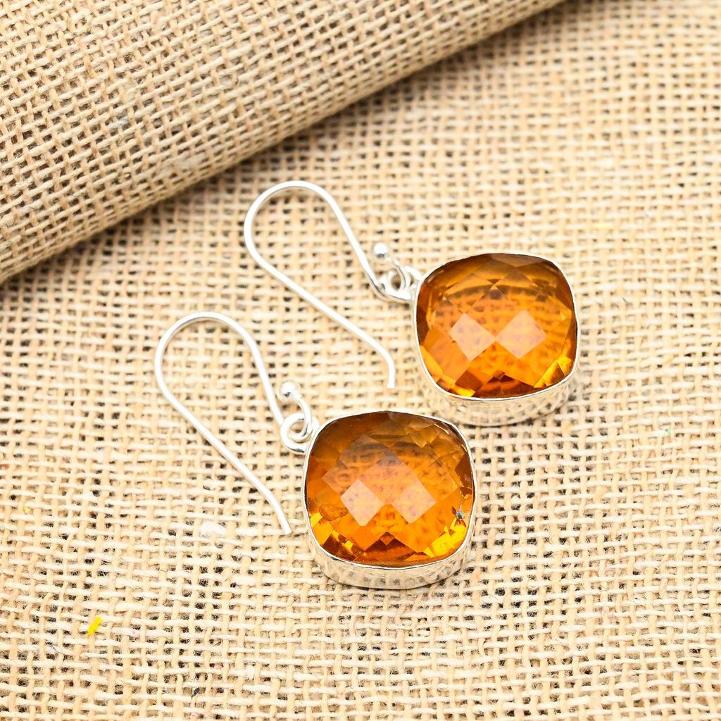 Handgefertigte Morganit-Edelstein-Ohrringe aus 925er-Sterlingsilber für Sie