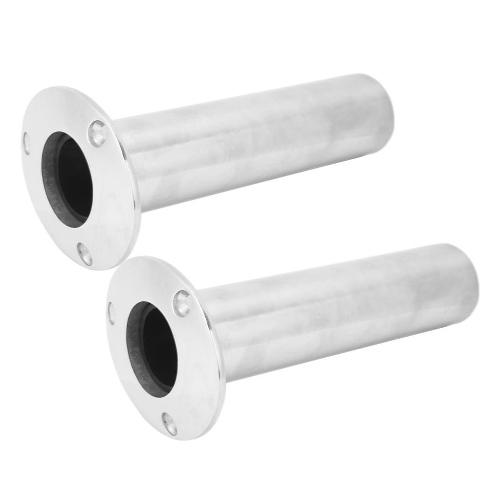 2Pcs Fishing Rod Holders Support Stainless Steel Heavy Duty Fishing Pole Holders with Draining Tube Liner 90 Degree for