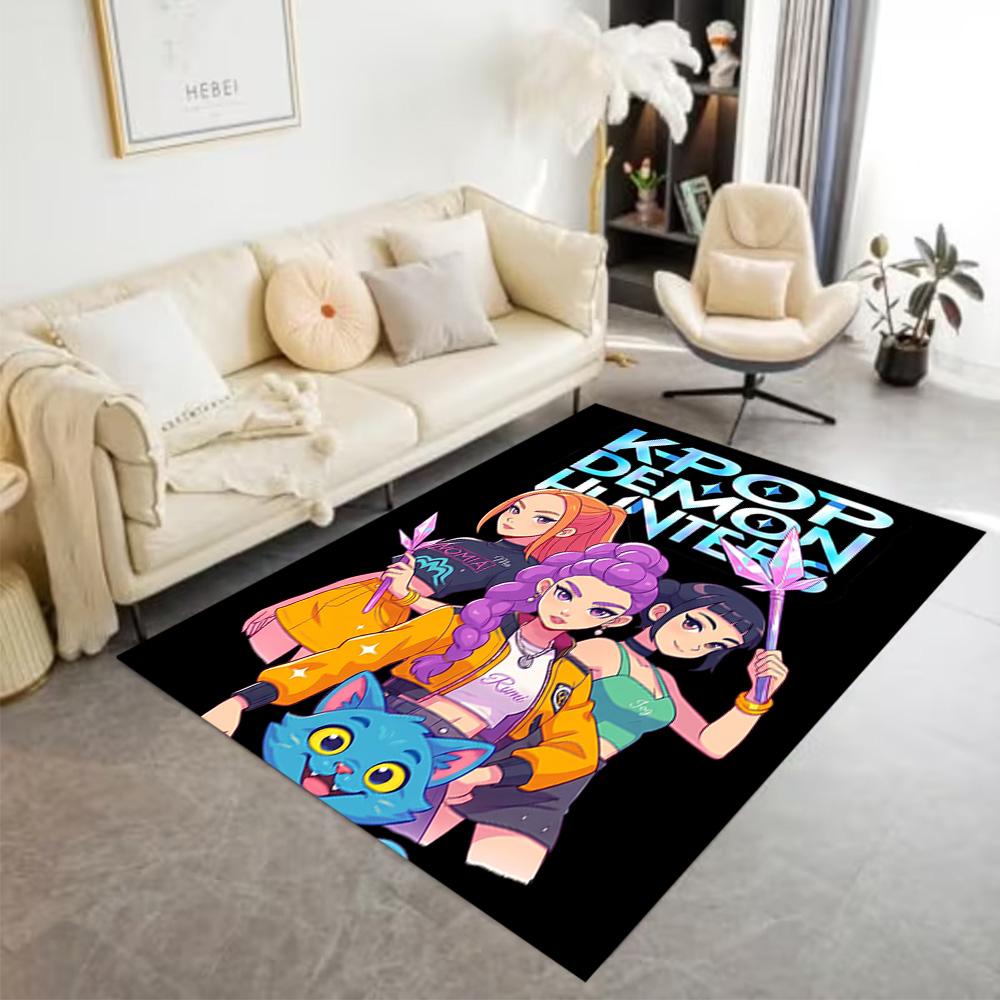 K-pop Demon Hunters Carpet Suitable for Balcony Dormitory Study room Playrooms Antislip Carpet Anime Office Decor Perfect Gift for Women/Men