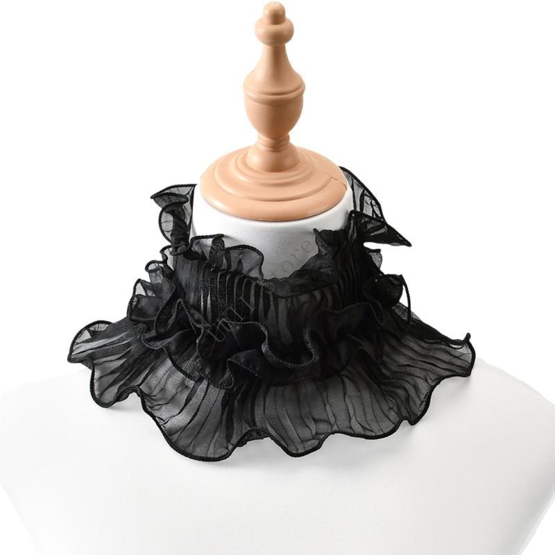 Lace Ruffle Neck Scarf Women's Spring/Summer Fashionable Shirt Collar Accessory