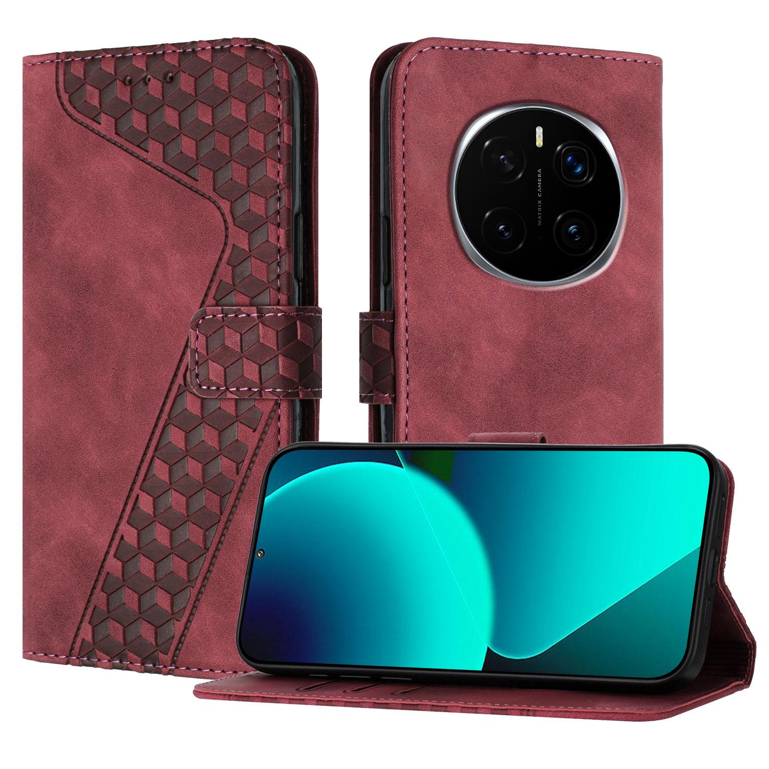 

Кожаный чехол для Honor Magic7 Pro 5G с 7-образным узором, кошелек-подставка, противоударный чехол для телефона Brown