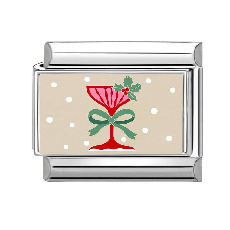 Cute Snowman Dog Santa Claus Snowflake Christmas Tree Italian Charm Links Fit 9MM Stainless Steel Bracelet Women Men DIY Making