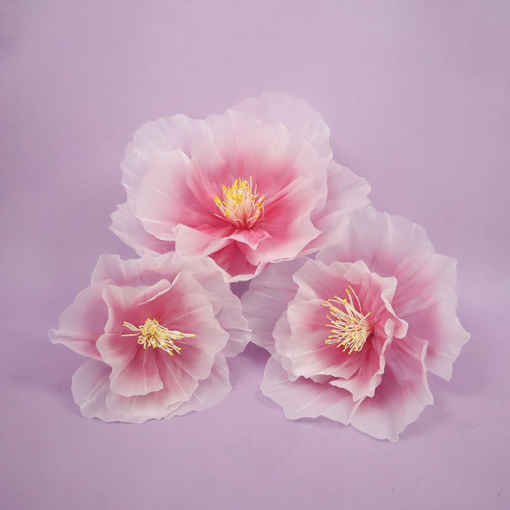 Spring Peach Blossom Decor: Artificial Gauze Flowers for Weddings, Home, Garden, or Mall Decorations.