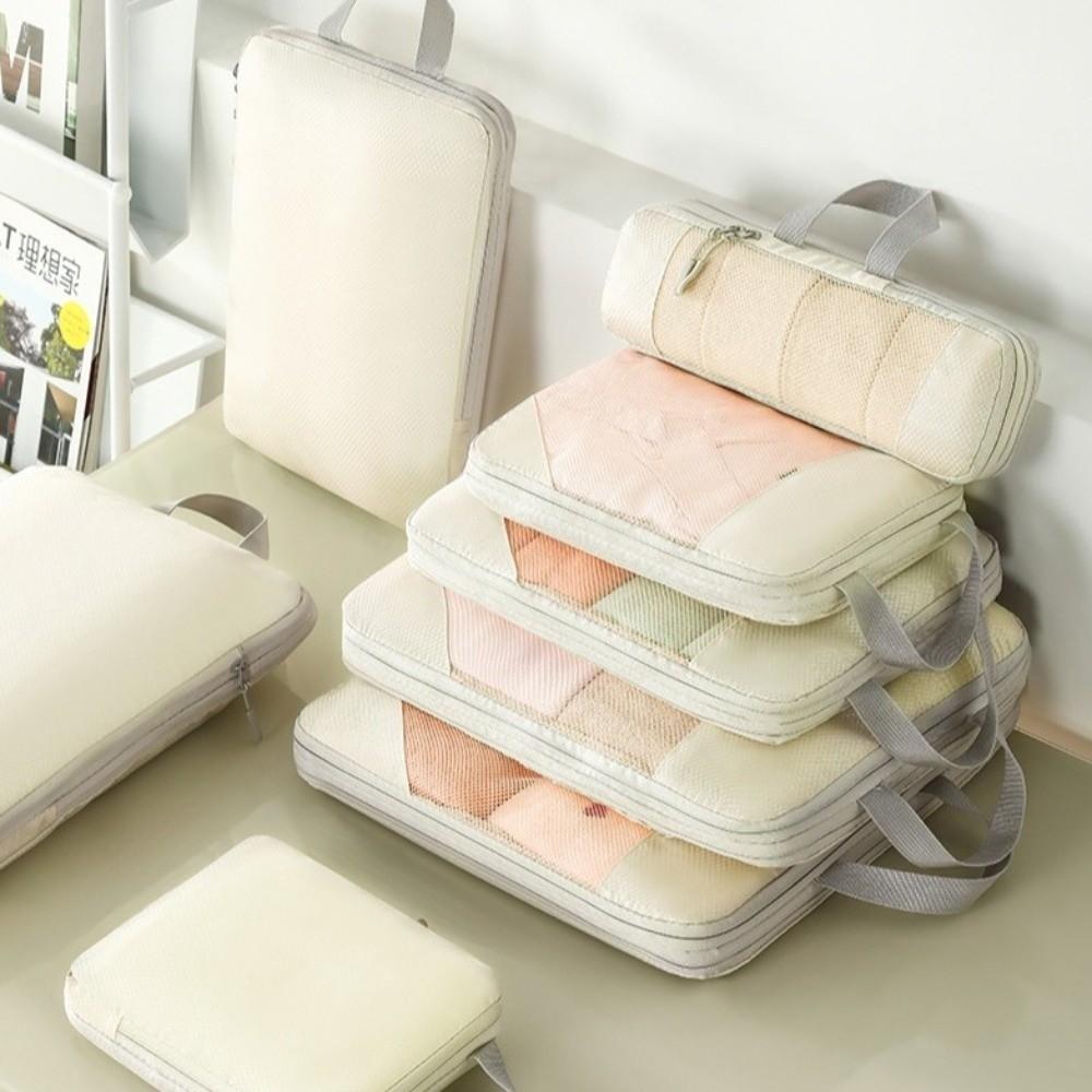 5Pcs Compression Waterproof Travel Organizer Bag 5 in 1 Set Clothes Storage Bag  Home