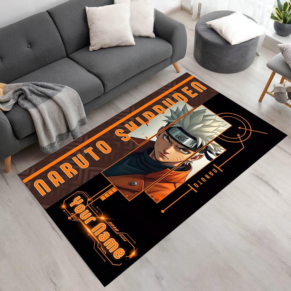 Naruto Character Customize Text Floor Rug Office Rug Suitable for Study Room Decorate Room Kitchen Playrooms Anti-slip Rug Anime Office Decor