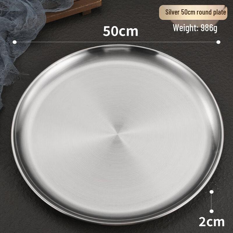 Korean Style 316 Stainless Steel Round Serving Plate