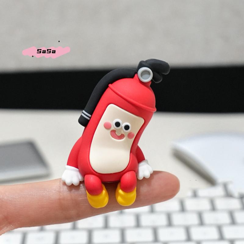 S-1Pc Mr. Extinguisher Mini Resin Ornament Creative Central Control Screen Doll for Party Office Decor Funny Party Decoration