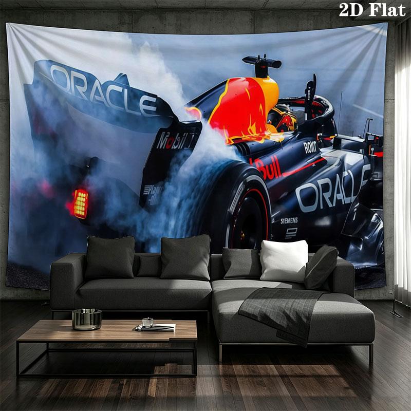 Racing car Wall tapestry, aesthetic printed fabric blanket, suitable for bedroom, living room, and home decor.