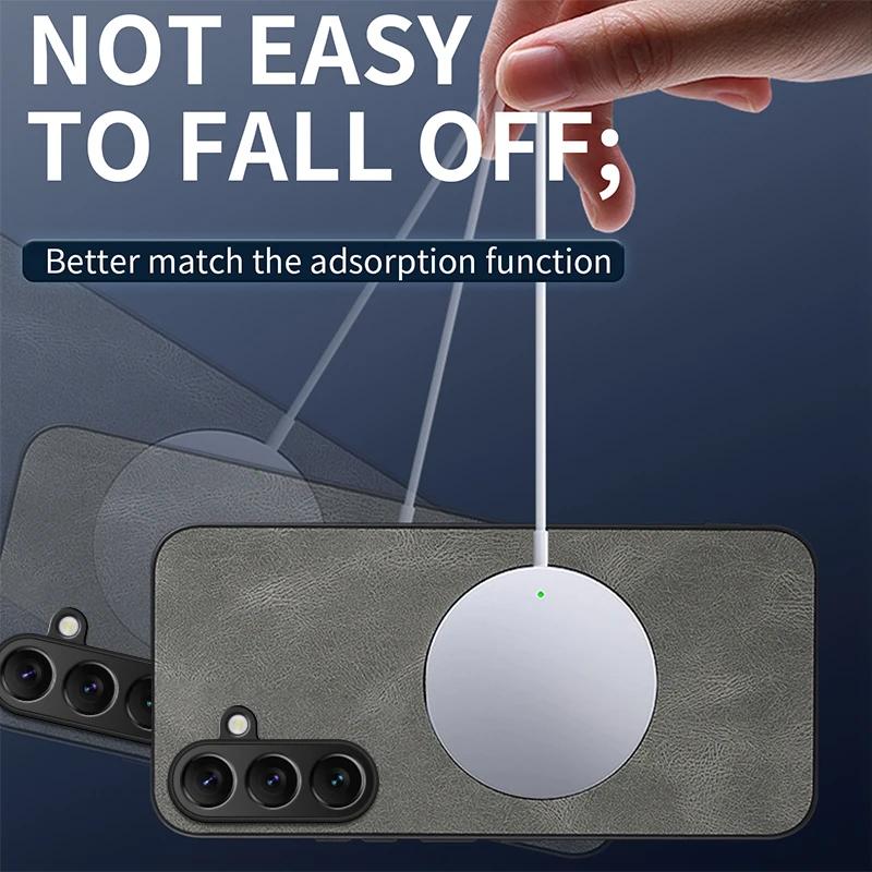 A 56 36 Case for Magsafe Luxury Sheep Skin Magnetic Matte Cover for Samsung Galaxy A56 A36 A55 A54 A06 Anti-drop Bumper