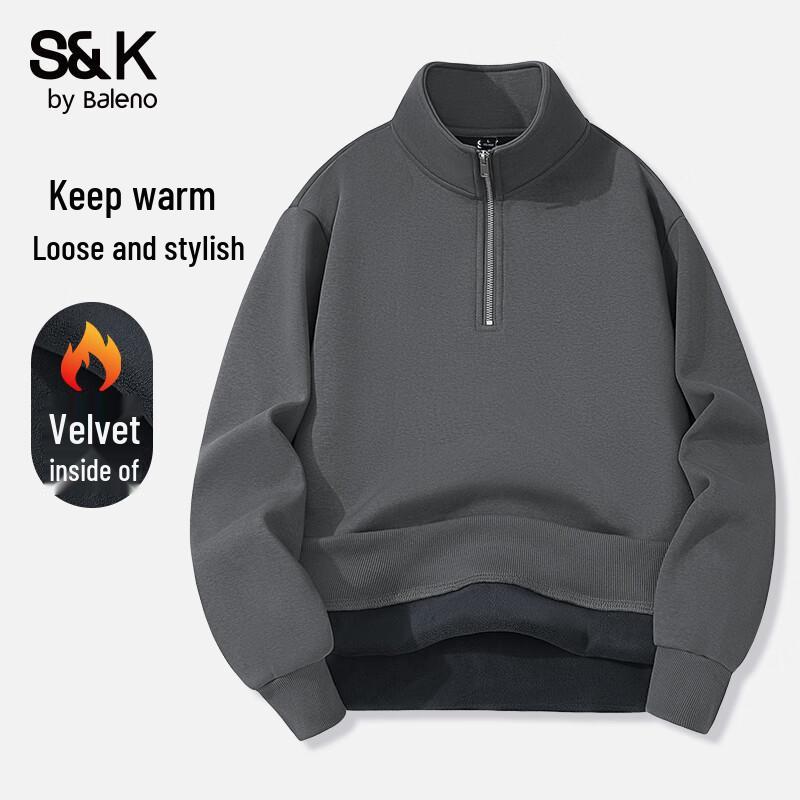 

Baleno Men s S&K Series Fleece-Lined Stand-Collar Sweatshirt Jacket 3XL
