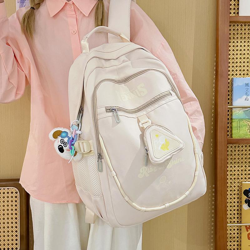 

New Large Capacity Schoolbag Cute Cartoon Bear Backpack Lightweight Student Schoolbag Simple Backpack for Women single package