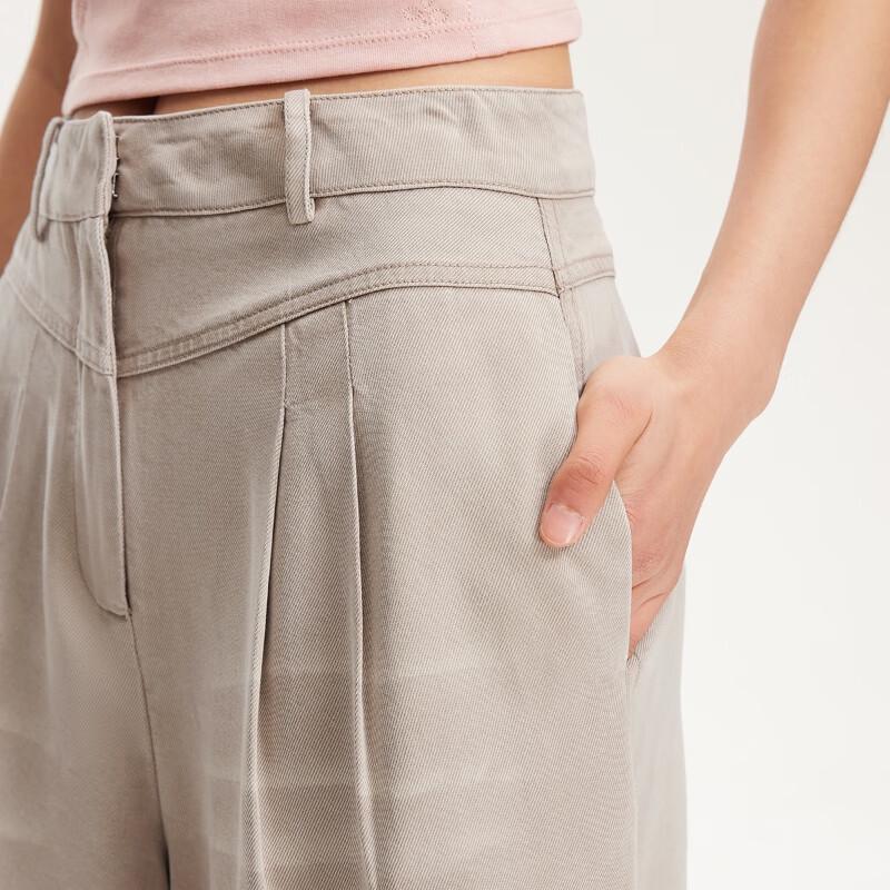 Veromoda Women's Pleated Lyocell Wide-Leg Casual Pants