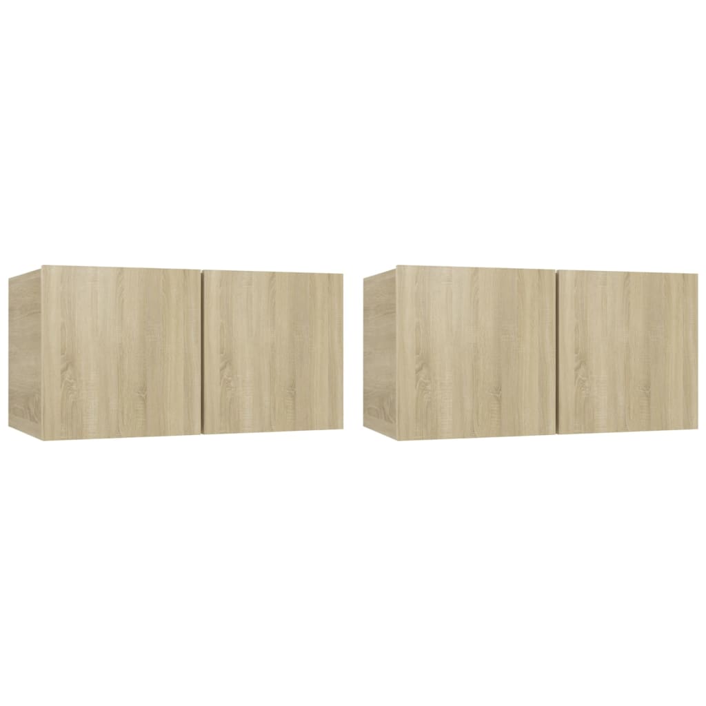 Vidaxl Set of 4 TV Cabinets, Sonoma Oak
