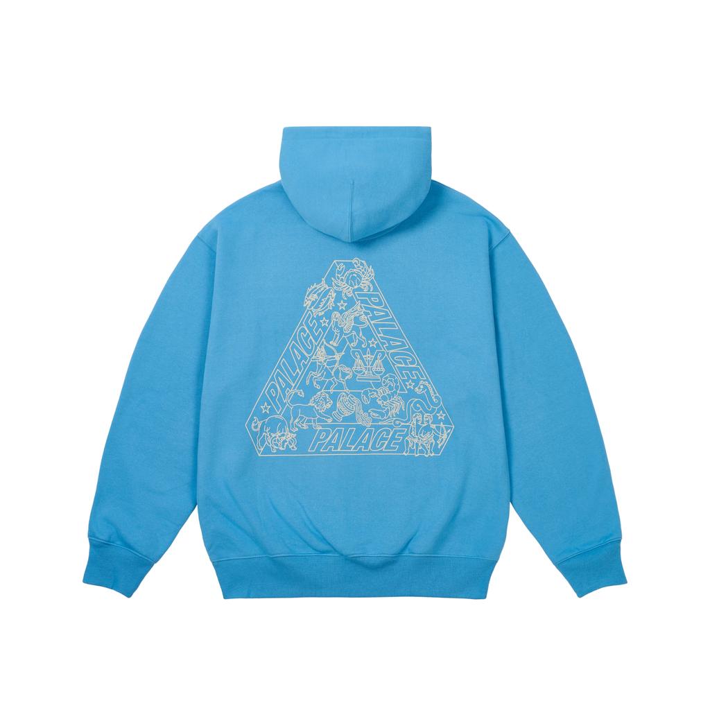 Palace Zodiac Tri-Ferg Hood Ocean Blue Unisex Tops P28CS052