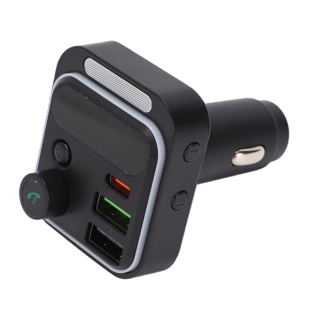 Bluetooth Car Adapter Dual Port Fast Charging Multifunctional FM Transmitter Wireless Radio Adapter 1PC