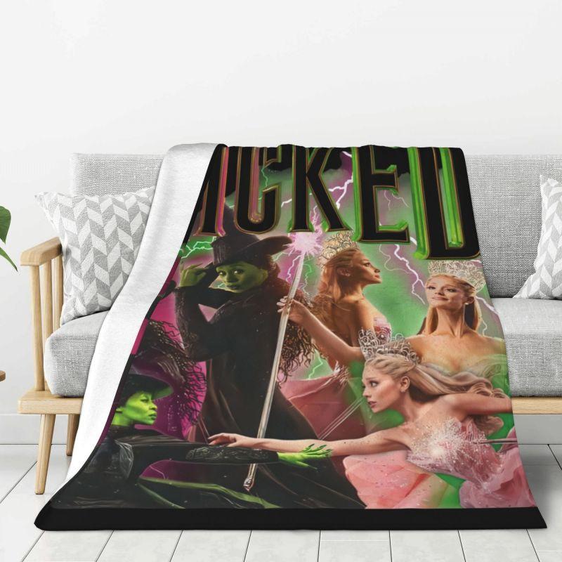 Custom 3D Printed Wickeds Musical Movie Blankets Comfortable Soft Flannel Summer Throw Blanket for Couch Car Bedding