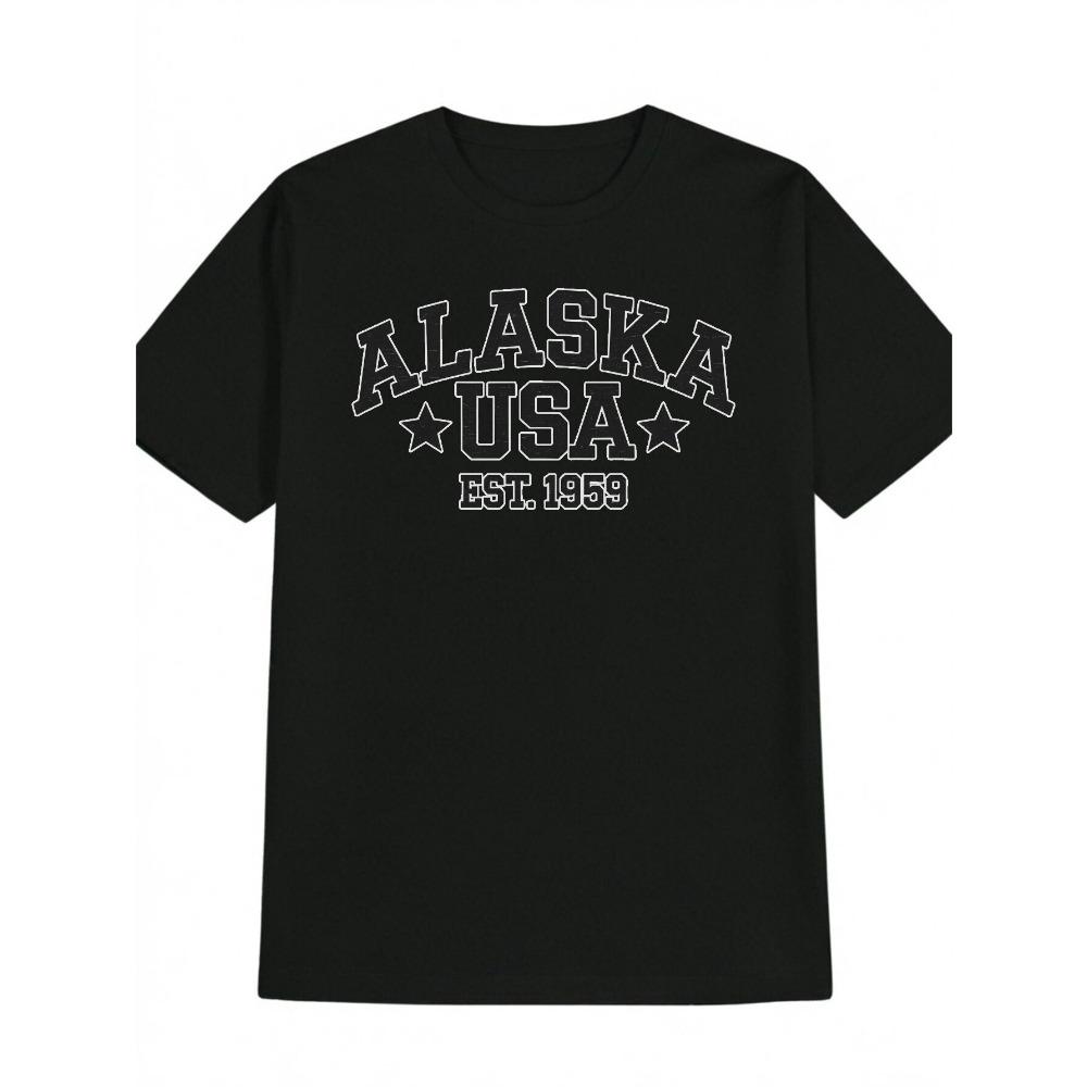 

Men s casual crew neck T-shirt with printed design men s top gift for men S