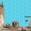 Polynesian Geometric Pattern Wallpaper Turquoise and Celadon 50x1000