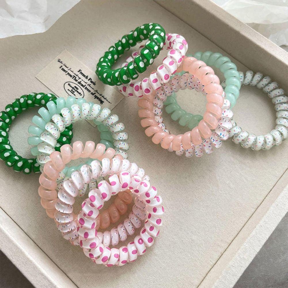 Headwear Sweet Elastic Hair Tie Colorful Telephone Wire Hair Rope  Hair Accessories