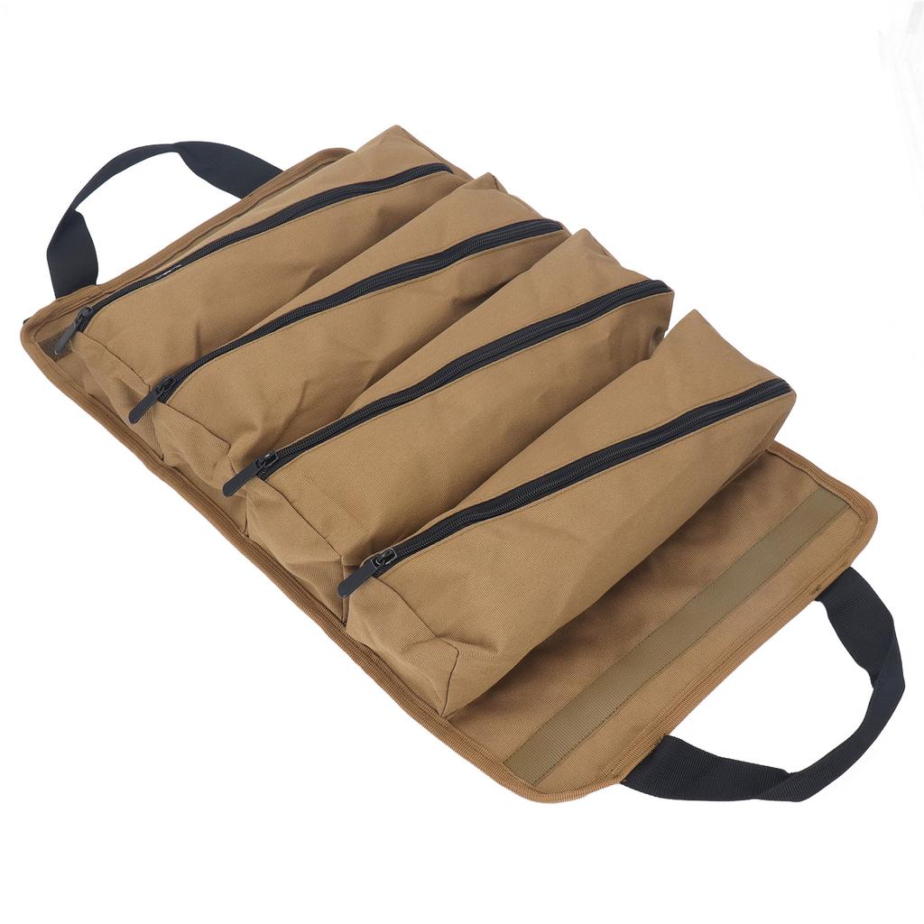 Roll Tool Organizer Portable Oxford Cloth Large Capacity Reapir Tool Carrier Bag Wrap Roll Hanging Tool Zipper Carrier