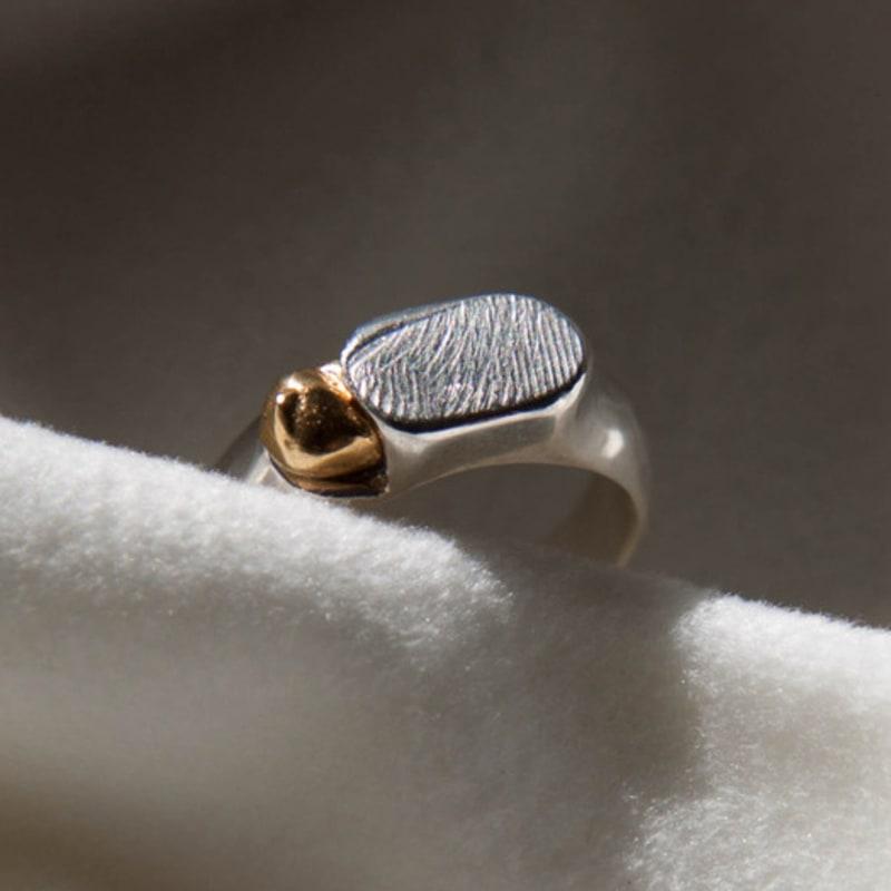 goyu GOLD BEAN SILVER RING