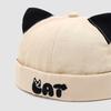 Solid Color Dome Baby Docker Cap Cute Cartoon Boys Girls Brimless Hat With Ears Toddler Kids Drawstring Adjustable Melon Cap