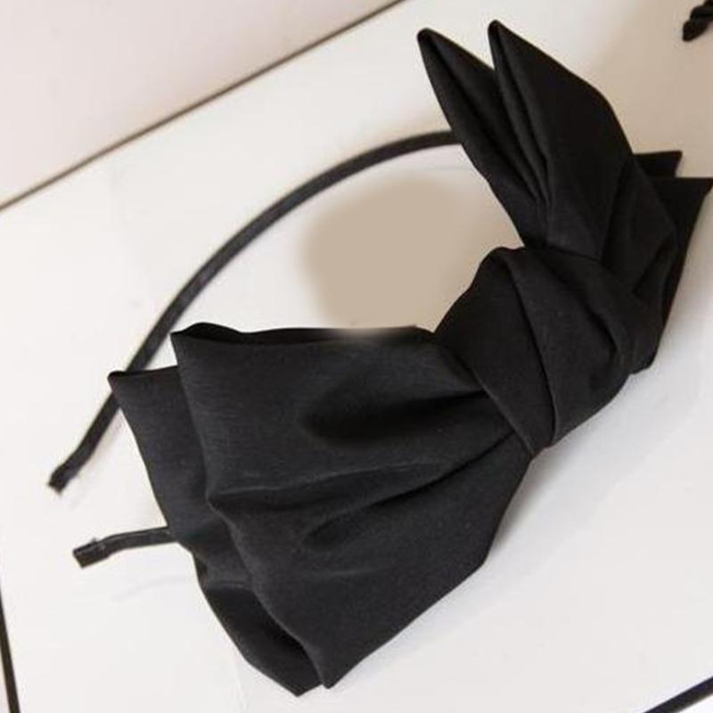 Fashion Large Bowknot Headband for Adult Dinner Party Headhoop French Style White Hair Cover Bow Hairband Hair Accessory