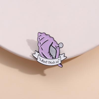 Cartoon Conch Enamel Pins Custom I Don't Think So Brooches Lapel Badges Cartoon Funny Jewelry Gift for Kids Friends