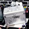 Portable Double-Layer Aluminum Alloy Cosmetic Case with Mirror and Password Lock