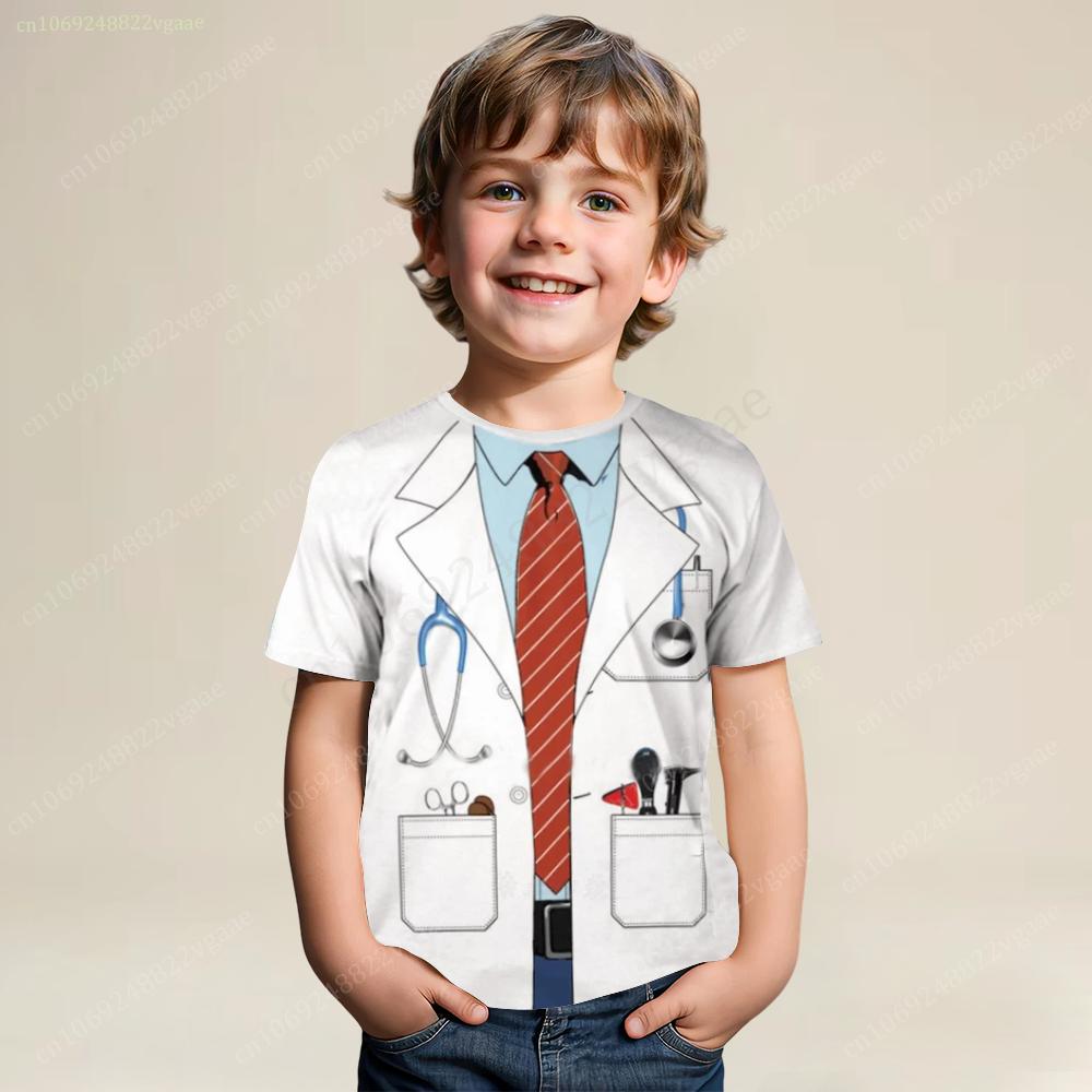 Tricou de căpitan de vară Cămașă de căpitan pentru copii pentru băieți și bărbați, top cu mânecă scurtă, tricou amuzant, haine pentru fete, uniformă, costum de petrecere