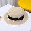 Girls' Summer Straw Hat: Breathable Flat Top, Sun-Protection for Outdoor Travel & Beach