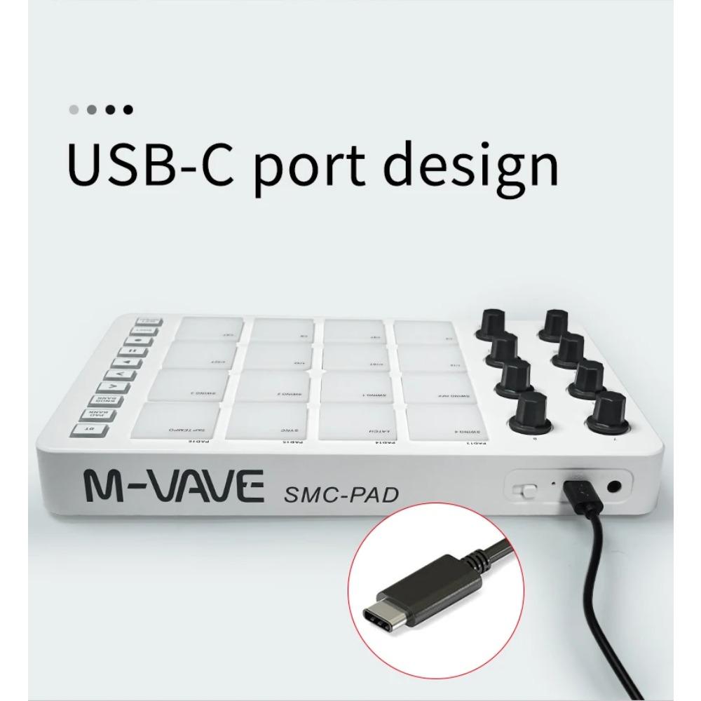 SMC-PAD Wireless MIDI Controller Suitable Percussion Keyboard USB-C Interface Portable Design Small MIDI Pad