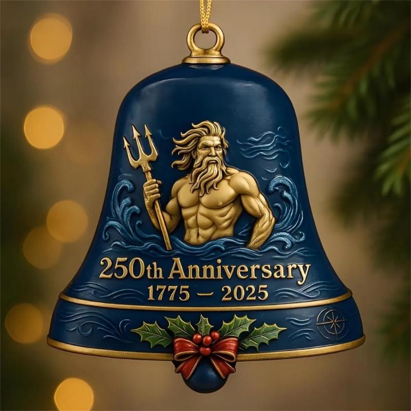 Vintage Christmas Tree Bell Ornament 250th Anniversary Bell Hanging Decoration For Holiday Tree Mantels Decorations