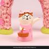 Handmade Japanese Zakka Cat Ornaments: Cute Cherry Blossom Resin Decor for Home