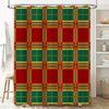 Modern Plaid Shower Curtain SetWaterproof Polyester Fabric with 12 Hooks for Bathroom Decor (Pink/Brown)