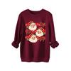 Womens Thick Hoodie Leopard Print Bow Santa Snowflake Graphic Round Neck Loose Fit Casual Winter Sweatshirt