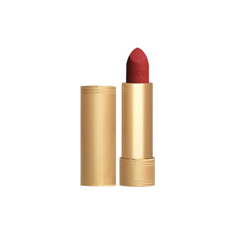 Gucci lipstick Gold velvet small gold tube lipstick, velvet matte lipstick, matte, long-lasting #501 Constance Cinnabar Gift Bag Without Gift Box