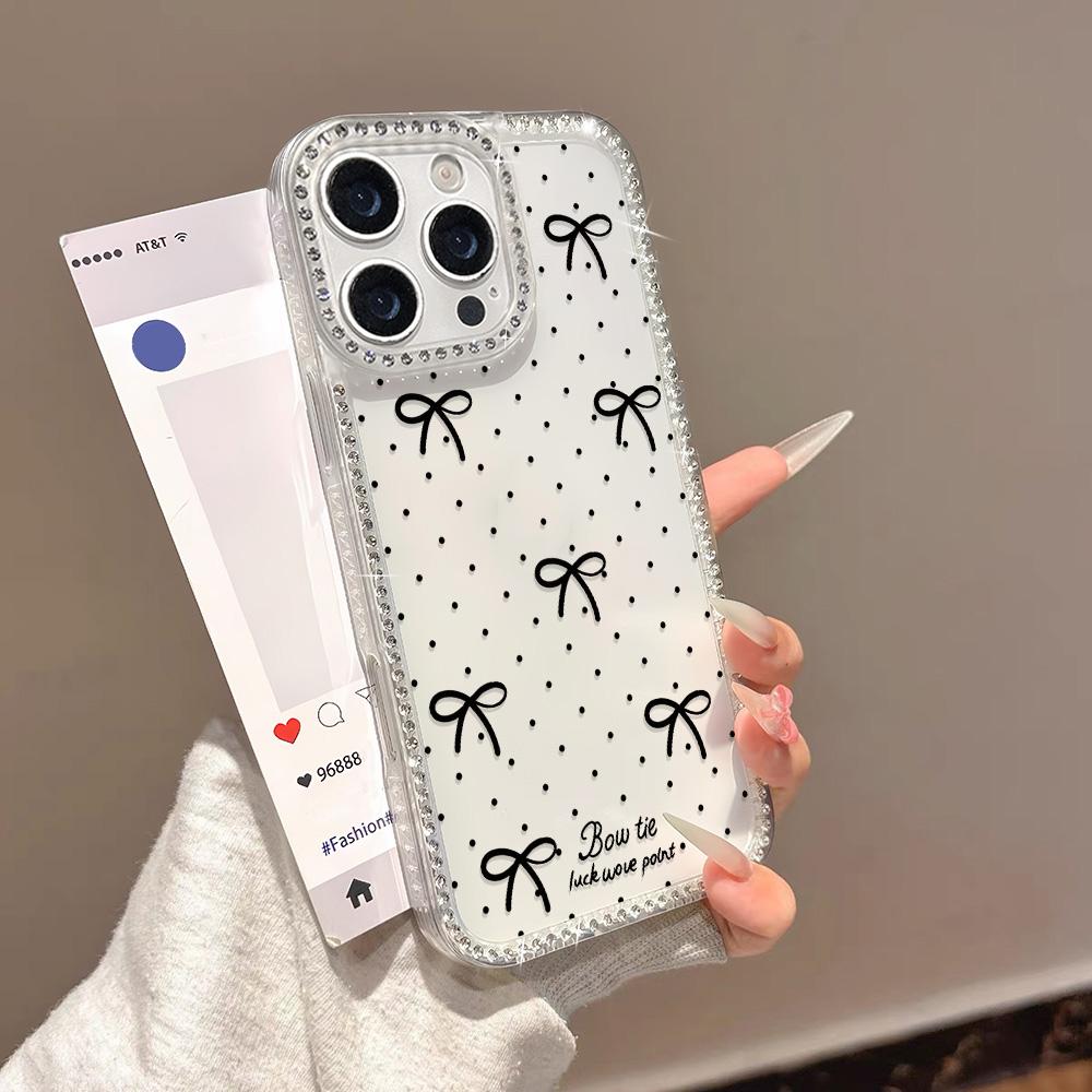 Bracelet Chain Phone Case For iPhone 17 16 15 13 14 for 17Air 17 12 14 16 Pro 17 14 16 Pro Max Sparking Diamond Cute Pattern Hard Cover With Lanyard
