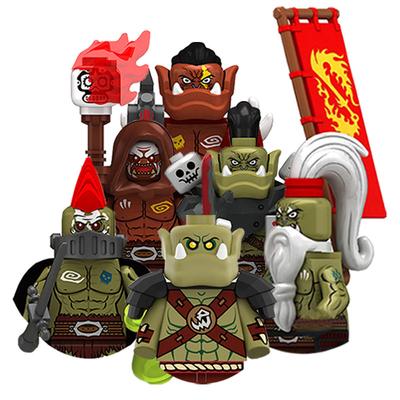 ZHMS01 Caballero Medieval Orcos Guerrero Elfos Figuras Bloques de Construcción Ejército Soldados Blindados Escudo Armas Ladrillos Juguetes