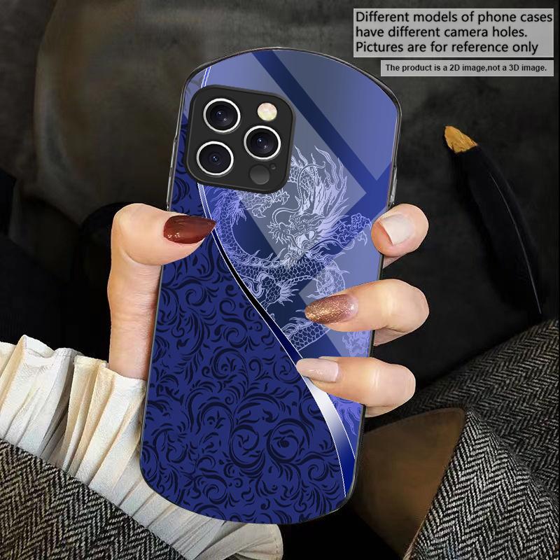 Smoczy Totem Różowo-Fioletowy Dla iPhone 16 15 14 Pro 13 Plus 12 mini 11 13Pro Max XR X S 7 8 6 Eliptyczne Hartowane Szkło Etui na Telefon