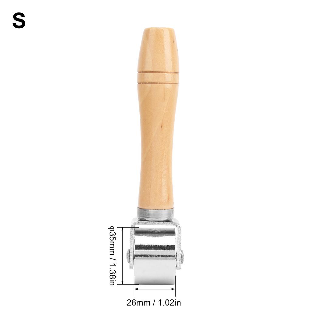 Leather Press   Roller   Leather Craft Wooden Handle   Rolling Tool Silver