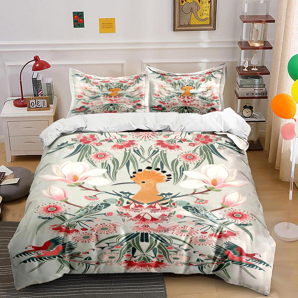 

Birds, flowers, and leaves. Bedding sets Duvet cover sets Duvet covers Pillowcases(1 * Duvet Cover 2 * Pillowcases, without duvet insert) 135x200cm