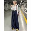 Women's Non-Fading Wide-Leg Jeans - Loose Draping, Straight-Leg for Spring and Autumn 2025